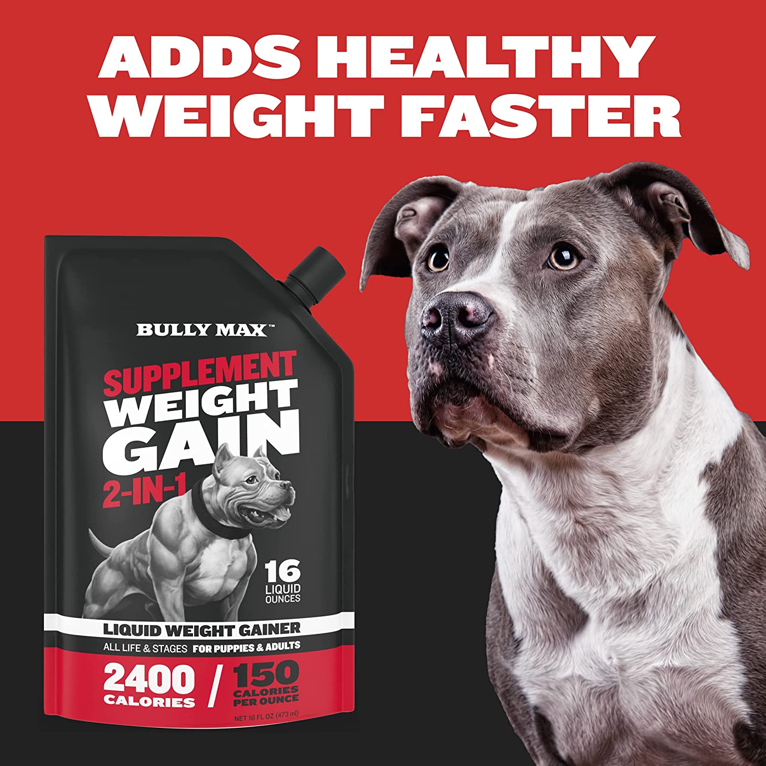 Bully Max LIQUID WEIGHT GAINER for dogs- 2400 calories